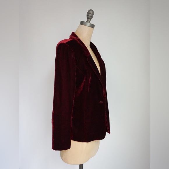 Kenzie Maroon Velour Blazer - L - Brand New - Picture 4 of 6